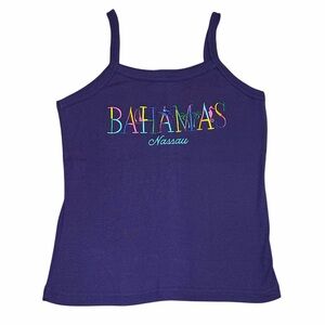 Vintage Purple Bahamas Nassau Embroidered Tank Top